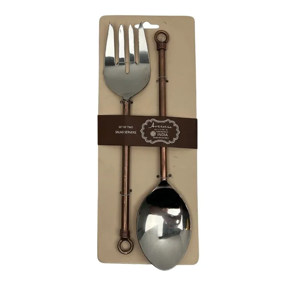Set of Metal Salad Servers (Fork/Spoon) - NWT